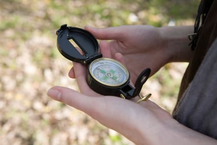 Woman with compass