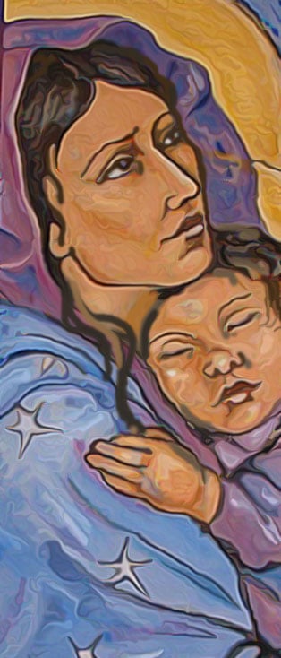 Banner of Mary and Jesus
