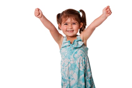 Funny happy little toddler girl