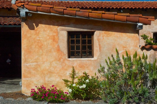 Inside the mission courtyard