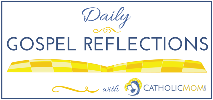 Catholic Mom Daily Gospel Reflections Logo with blue outline