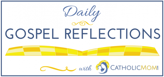 Catholic Mom Daily Gospel Reflections Logo with blue outline