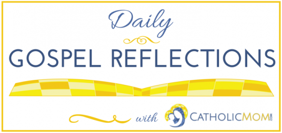 Catholic Mom Daily Gospel Reflections Logo with gold outline