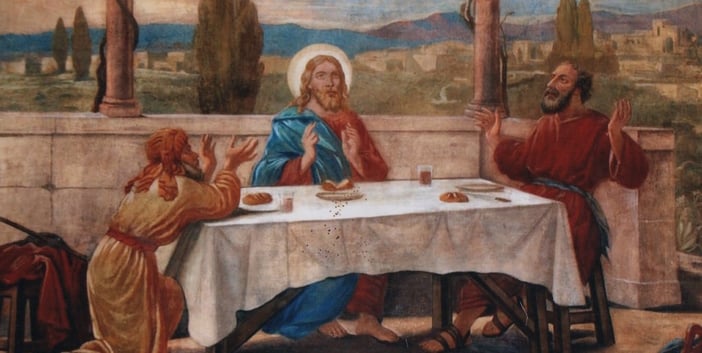 "Chiesa di Roncello - altar maggiore - La cena di Emmaus" by Alessandro Maggioni - Own work. Licensed under CC BY-SA 4.0 via Wikimedia Commons