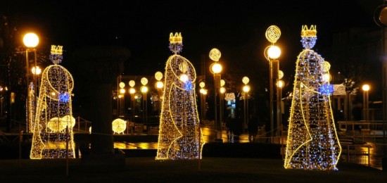 “Christmas decorations in Braga, Portugal” by José Goncalves via Wikimedia Commons