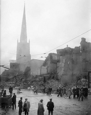 Image by Taylor, War Office Photographer,  in public domain Holy Trinity Church in Coventry, England after WWII bombing.