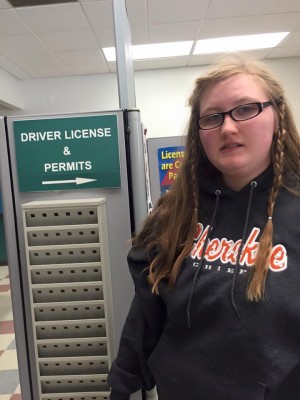Danielle at the Division of Motor Vehicles