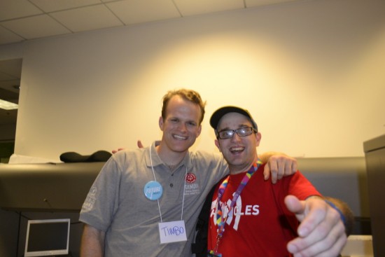 Daniel with his friend Timbo Shriver, co-founder of Spread the Word to End the Word and Emcee of Special Olympics Social Impact Summit by Generation Unified. Photo by Daniel Smrokowski/Special Chronicles.