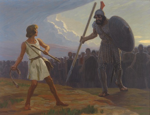 David gegen Goliath, by Gebhard Fugel