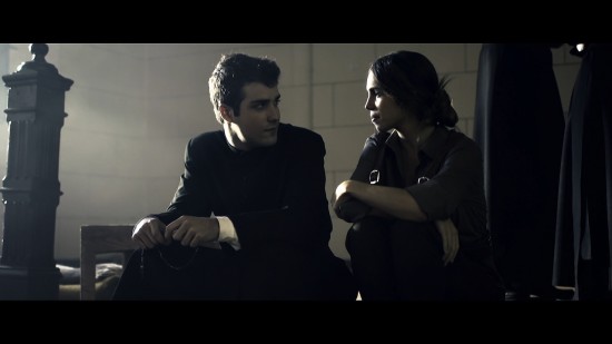 Actor Javier Suárez as Esteban a young seminarian and Trinity played by Elena Furiase - Image courtesy of Little Flower Fund, used with permission.