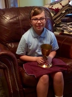 "Praying for Priests with a Vocations Chalice" by Carolyn Astfalk (CatholicMom.com)