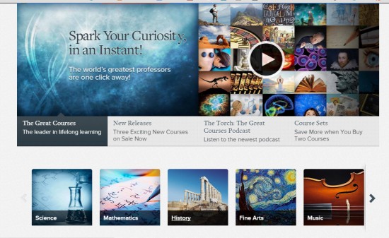Screenshot - The Great Courses homepage
