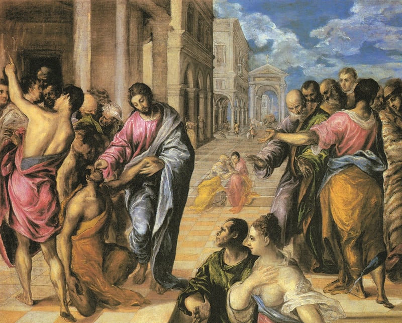 "Healing the Blind Man" by Marcellino D'Ambrosio (CatholicMom.com)
