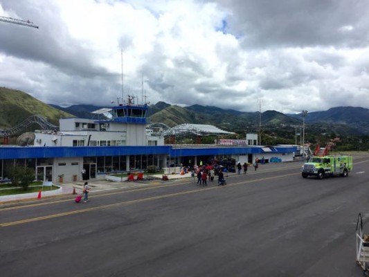 Landing at the airport in Pasto - it's always exciting to land on a runway where a firetruck comes out to meet you! This was probably one of the most exciting airport descents I've ever experienced. The gorgeous view makes up for the treacherous crosswinds.