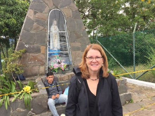 Happy Traveler arriving in Pasto! What's not to love about an airport with a Marian shrine in the parking lot?!