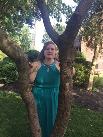 Danielle waiting for the prom to begin