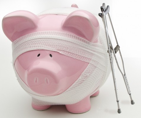 Injured Piggy Bank With Crutches Ken Teegardin, Flickr Creative Commons