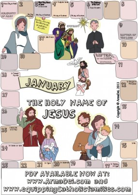 January Communion of Saints Calendar