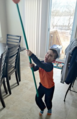 Luke Sweeping and Dancing