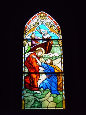 Jesus walks on water: By Tineau (Own work) CC BY-SA 3.0, via Wikimedia Commons 