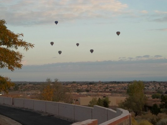 "New Mexico skies with balloons" copyright 2015 Judith Costello. All rights reserved.