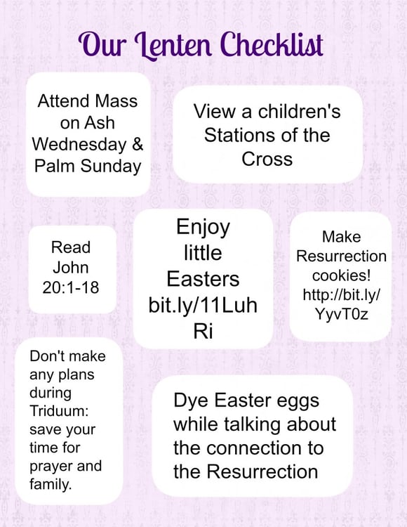 Our Lenten Checklist