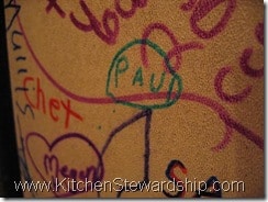 Paul's name on cooler