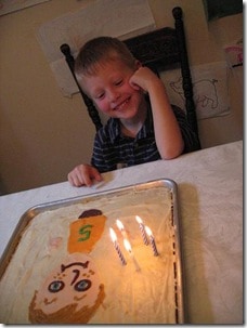 Paul with healthy birthday cake