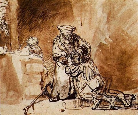 The Prodigal Son, sketch by Rembrandt