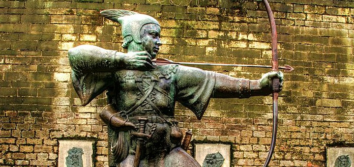 Image/Art Work: by David Telford; Robin Hood statue, Nottingham Castle, England; 13 March 2010; from commons.wikimedia.org; used under the Creative Commons Attribution-Share Alike 2.0 Generic license.