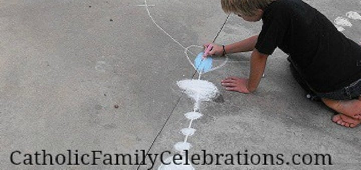 Chalk Patio Rosary