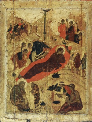 Nativity of the Lord, icon, by Andrei Rublev 
