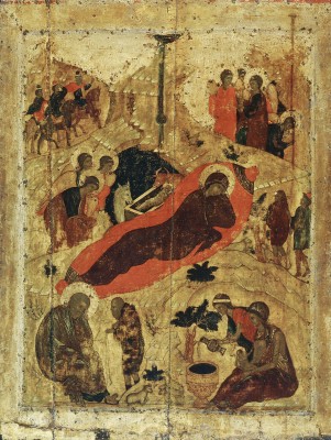 Nativity of the Lord, icon, by Andrei Rublev 