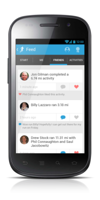 RunKeeper friends feed