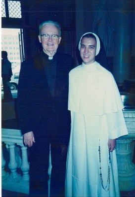 The author, Kelly Guest, as  Sr. Anne Joachim, O.P. with her beloved confessor, Fr. Henry Hughes