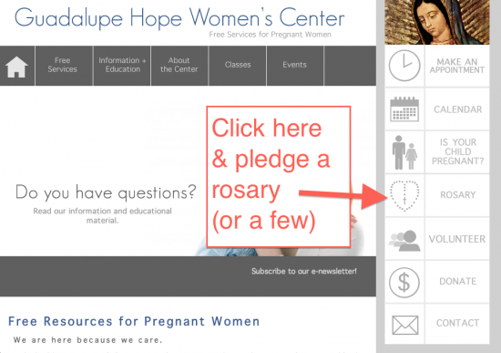 Guadalupe Hope Women's Center rosary