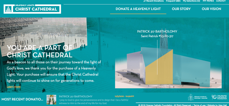 Our family will now be a part of the Christ Cathedral, with a window dedicated to "all the Patricks" in my family!