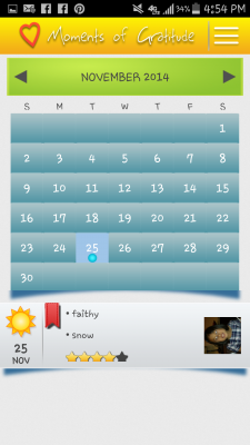 Moments of Gratitude Android App Screenshot
