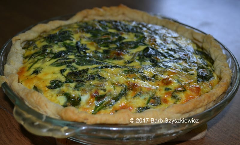 "Spinach, Shallot and Swiss Cheese Quiche" by Barb Szyszkiewicz (CatholicMom.com)