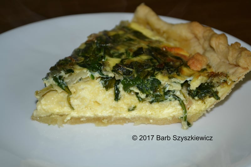 "Spinach, Shallot and Swiss Cheese Quiche" by Barb Szyszkiewicz (CatholicMom.com)