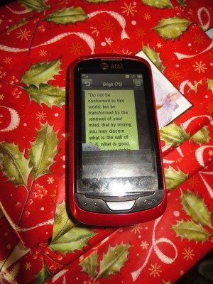 Brigit's early morning text message. 
