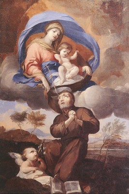 St. Simon receiving the brown scapular from Our Lady