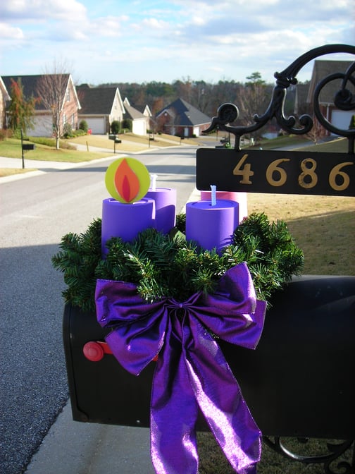 A Lovely Easy Advent Wreath For Your Mailbox