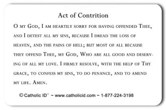 Back of Catholic ID card