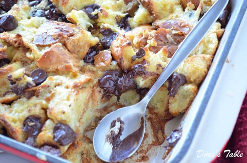 Chocolate Chip Challah Bread Pudding