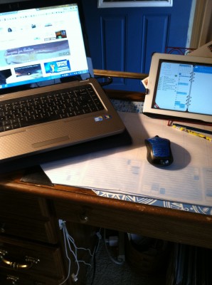 My desk now, AFTER Opus Domini