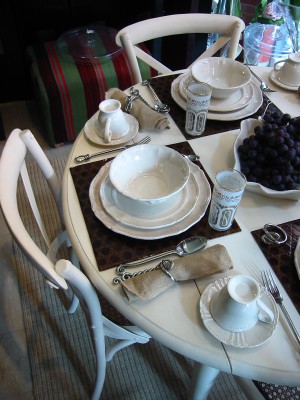 dine without whine set table