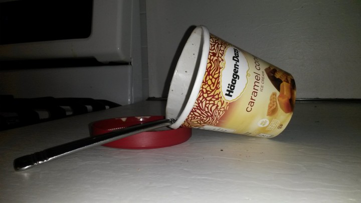 empty ice cream container