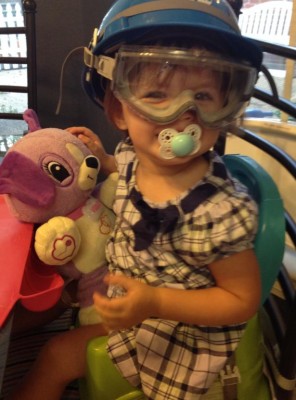 faith trying on daddy's gear