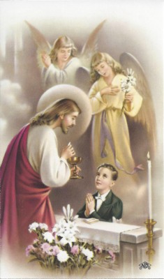 first communion gift holy card personlaized